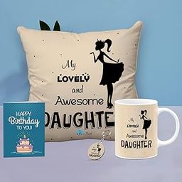 SKYTRENDS Happy Birthday to You Gift for Girls | Gift for Daughter | Birthday Combo Gift Pack of 12 x 12" Cushion Cover with Filler + Printed Coffee Mug +Greeting Card + Printed Key Ring-01-image-45