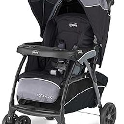 Chicco Cortina Cx Stroller & Pram with Adjustable Handle| 0-5 Years|Craddle Effect Seat|One Hand fold & Self Standing|Linked Brakes & Shock-Proof Wheels|Adjustable Canopy & Storage Basket (Jet Black)-24