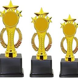 Spellbale 3 Star Trophy 1st 2nd 3rd Trophy Set || Excellence Award for Winners (Size - 8", 9",10")-11