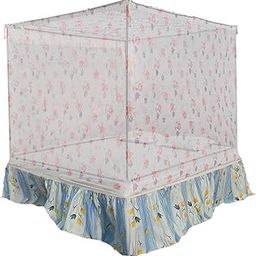 6x6.5 FT Pink Printed Mosquito NET for Double Bed Polycotton Quality Material - Mosquito Net Machardani King Size Bed-image-54
