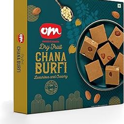 Om Sweets & Snacks | Chana Dry Fruit Burfi | Made with pure ingredients | No added colours or preservatives | Rich in carbohydrates & proteins | Fresh Products | Indian Mithai | Pure Desi Ghee | 175 gm each | Pack of 2-image-39