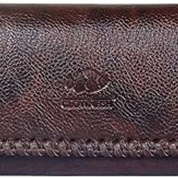 Alice Womens Wallet Clutch Ladies Purse with self color embroidery on flap (Dark Brown)-47
