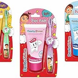 DentoShine Gel Toothpaste for Kids | Pack of 3 Flavors (Strawberry, Mango & Bubblegum (fun pack), 80g each) | IDA Accepted-image-78