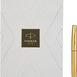 Parker Gift Set | Frontier Gold Roller Ball Pen with White Paper Notebook | 1 Pen + 1 Note Book| Ink Color - Blue-image-31