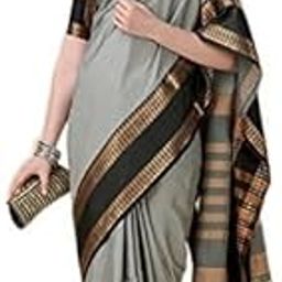 Striped Chettinadu Cotton Silk Saree (Grey) AAYUSH_GREY-image-7