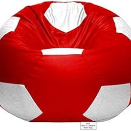 RnS Rest 'n' Sleep - Football Bean Bag Chair for Living Room, Bed Room for Relaxing Cover Only Sports (XXXL, White/Red)-image-56