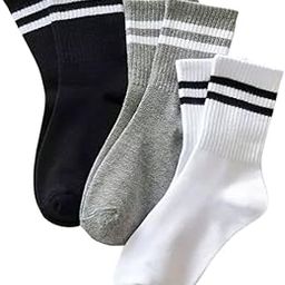 Unisex Sports Crew/Calf Length Socks - Premium Cotton Athletic Socks For Men, Pack Of 3, Black-image-95