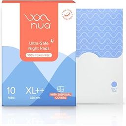 Nua Ultra Safe Night Pads(XL++) for Heavy Flow | Extra Long Leak-Proof Pads | Gentle on Sensitive Skin, Breathable & Rash-Free | Perfect for Night Protection, Maximum Absorbency, and Comfort | Pack of 10 Pads | Size 320mm | Convenient and Hygienic Disposal-image-21