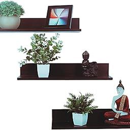 Timberz Wooden Wall Mounted Shelves – Floating Shelves for Living Room, Bedroom & Kitchen | Decorative Wooden Shelf for Wall | Modern Wall Hangings for Home & Office (Mahogany)-image-61
