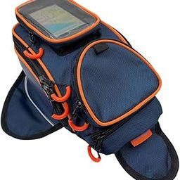 reygeak Motorcycle Tank Bag，Waterproof, with Super Magnetic Thickened Magnet Blue Orange 1680D PVC Petrol Tank Bag, Large Window Cell Phone Bag, Suitable for Suzuki Kawasaki Honda Harley Yamaha.-image-49