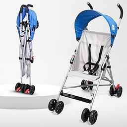 BeyBee Travel-Friendly Light Weight Baby Stroller and Buggy|Poratble Trolly for Newborn Kids with 5 Point Safety Harness|Pre Installed with Canopy|Easy Foldable Boys/Girls Age 0-3 Years (Blue)-91