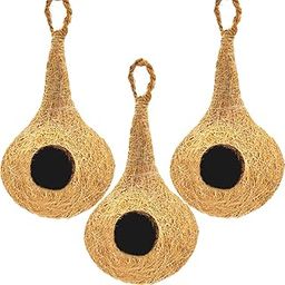LIVEONCE Natural bhaya Bird nest for Cages and breeding for All Medium,Small Birds with self adheshive Hanging Hooks Pack of 3-picture-1
