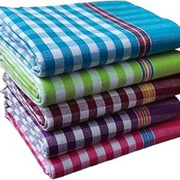 KNSS Handloom 100% Pure Cotton Towels XXXL Size 36/72Inch(90/180cm) 3/6feet Heavy Quality(Multi Color Pack of 5)-image-57