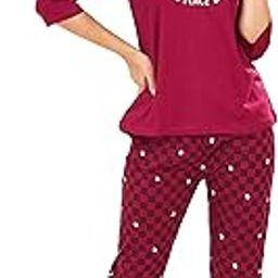 Night Suit for Women Cotton Star Printed Full Sleeve T-Shirt & Pajama Set 3002-image-17