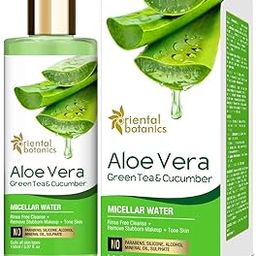 Oriental Botanics Aloe Vera, Green Tea & Cucumber Micellar Water, 150 ml | Infused with Aloe Vera, Green Tea & Cucumber | Hydrates & Removes Impurities | No Parabens & Sulphates | Vegan-53