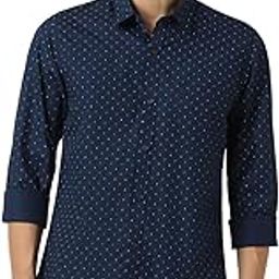 Peter England Men's Cotton Slim Fit Print Shirt-image-10