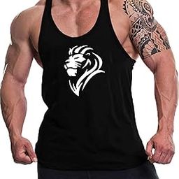 Shyam Men's Regular Sleeveless Polyester Vest | Comfort Fit Gym Vest | Anti-Microbial | Anti Odor, Super Soft & Comfort Fit Gym Vest for Workout (White Lion- Black)-image-19