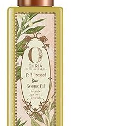 Ohria Ayurveda Cold Pressed Raw Sesame Oil | Hydrates, Age Delay & Nourish| Natural Body Massage & Hair Care Oil| Suitable for All Skin Types - 50ml-image-31