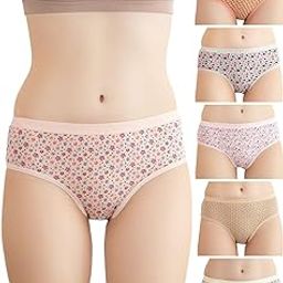 for her Outer Elastic Hipster 100% Cotton Panty Set for Women | Cotton Panty for Women | Underwear for Women |Hipster Panties for Women | Colors & Prints May Vary | Pack of 6-image-17