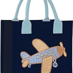 ECOCARRY Embroidery Kids Tote Bag For Girls Boys I Cute Stylish Cartoon Cotton Casual Handbag I Perfect For Lunch Box Bag Picnic Tuition School-image-31