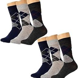 Cotson Men Calf Length Formal Cotton Socks Pack of 6 Pairs (Multicolor, Free Size)-image-80