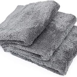 Auto Hub 450GSM Microfiber Cloth for Car - Ultra Soft - Edgless & Dual Sided Microfiber Cloth - Lint & Streak Free Car Cleaning Cloth - Multipurpose Car Wash Cloth- Coral Fleece - 3pc, 60x40 cm- Grey-image-82
