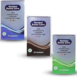 Version Extra Love Version (Extra Dotted, Extra Time) 30s, Pack of 3 (Chocolate+ Vanilla +Mint) Condoms for Men-image-35