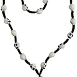 Beauty Tool Skull Leather Base Chain/Malai For Men And Boys | Pack of 1 | (White With Black Color)-image-23