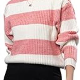 Women’s Woolen Striped Pullover Sweater | Full Sleeve Round Neck Winterwear | Cozy, Stylish & Warm Knit Sweater for Girls & Ladies-image-1