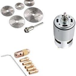 SP Electron Combo Of 555 Dc Motor 12 volt + 7pcs Micro Twist Electric Drill Chuck Set (0.5 to 3.0) + 6pcs HSS Circular Saw Blade/Cutting Discs Set-26