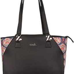 Printed Jute Handcrafted Vegan Leather Black Women's Check-point Friendly Classic Business Bag-38