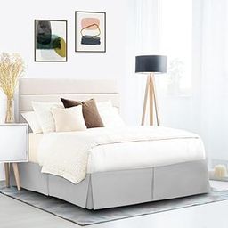 Bhoomi Impex Pleated Egyptian Solid Bed Skirt Dust Ruffle Luxury Microfiber 12” Tailored Drop - King 78"x78"_L Grey-image-19