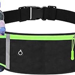 Homeaura® Running Waist Bag with Water Bottle Holder | 3 Pocket Adjustable Running Belt for Men | Running Pouch Phone Holder for Runners | Waterproof Running Belt for Walking Cycling Hiking (Black)-image-42