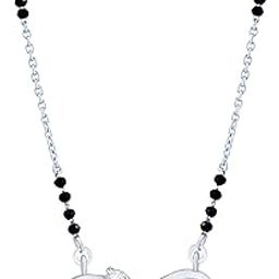 Sterling Silver Infinity Triangle Mangalsutra Bead Necklace with Certificate of Authenticity and 925 Stamp-image-56