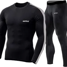 wmx Men's Workout Set Compression Shirt and Pants Top Long Sleeve Sports Tight Base Layer Suit Quick Dry & Moisture-Wicking.(Compression Workout Set Combo)-picture-0