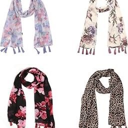 WOMEN FLORAL EXPORT PRINTED TASSEL STOLE COMBO OF 4 (22X72inch)-image-97
