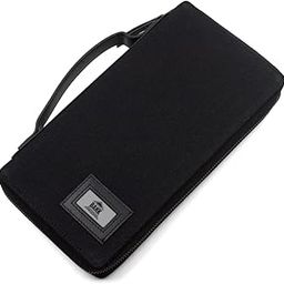 Premium Black Canvas & Leather Bank Organizer | Document & Cheque Book Holder with Multiple Pockets for Cash, Cards & Bills-image-8