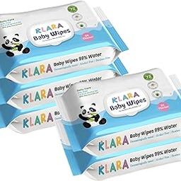 Klara 99% Pure Water Baby Wipes | With Aloe Vera | Rash-Free & Paraben-Free | Pack of 5 (360 Wipes)-image-18