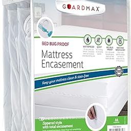 Guardmax Zippered Mattress Protector - Short Queen Size - 100% Waterproof and Bed Bug Proof Mattress Encasement - Stretches to 11 Inches. Mattress Cover is Soft, Breathable, and Hypoallergenic-image-19