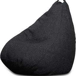 Style Homez ORGANIX Collection, Classic Bean Bag XL Size Black Color in Organic Jute Fabric, Cover Only-image-77