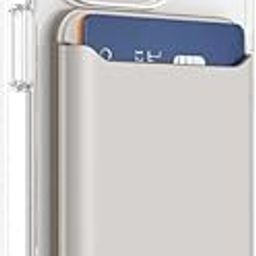 PopSockets Phone Wallet Without Expanding Grip, Phone Card Holder, Wireless Charging Compatible, Wallet Compatible with MagSafe® Vegan Leather- Horchata-3