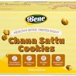 BENE Chana Sattu Biscuits | No Maida, No Refined Sugar | Jowar Millet Cookies | For Diabetics | Best Gym Workout Snack | No Gluten | High Protein | High Calcium | Jaggery Biscuits | No Preservatives Healthy Snack | Pack of 1 (80 Gms)-picture-3