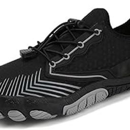 Men’s Barefoot and Minimalist Cross Training Shoes- Barefoot Shoes for Outdoor, Sports, Gym, Water, Swim, Beach, Pool, Yoga, Exercise, Walking, Running, Quick-Dry Shoes - Black Grey 2301X-picture-44