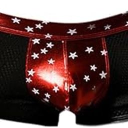 Men's Underwear Stars Pattern Common Bronzing Mesh Boxer Brief Red S | Clothing Shoes & Accessories | Mens Clothing | Underwear | 1 x Boxer Brief-image-40