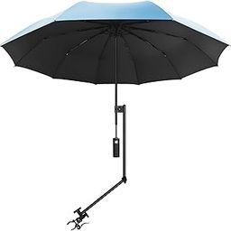 XLINGZA UPF 50+ Beach Umbrella with Adjustable Universal Clamp for Stroller, Bleacher, Patio, Fishing, BBQ Parties-image-55