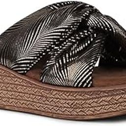 inc.5 Womens Women Gold Printed Round Toe Wedges Mules Wedge Sandal-picture-6