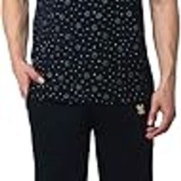 Mack Jonney Men Cotton Blend Relaxed Night Suit Co-Ord Set with Round Neck Half Sleeve T-Shirt and Track Pant-Vj-Mns-Ttp-Group11-image-11