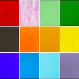 ILLUCKAI 12 Sheets COE 96 Transparent Fusible Glass Sheet, 4 x 6 inch Rainbow Colors Fused Stained Glass Sheets, Fused Glass Supplies for Fusing Glass Crafts Stained Glass Projects and Mosaic Art-8