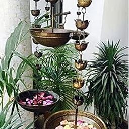 AGAAS ENTERPRISES Metal Hanging Urli Bowl Lotus Shape Uruli Brass Wall Hanging Uruli Floating Diya Pot for Flower Urli Diwali Gift Festival Mandir Decoration Set of 1-image-64