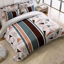 Jyotaksh Super Quality Glace Cotton Quilt Cover/Duvet Cover/rajai/ 210 Thread Count, Zipper Closure (Size 90X100) Inches Set of 1 DVT-AO 88-image-78